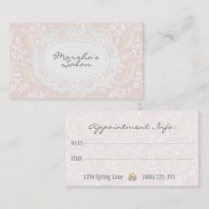 Elegant Pink Floral Appointment Card Reminder