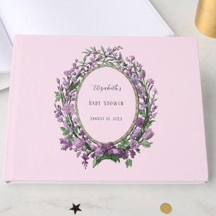 Elegant Pink Floral Baby Shower  Guest Book