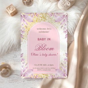 Elegant Pink Floral Baby Shower Invitation