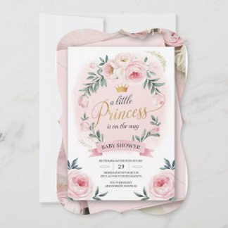 Elegant Pink Floral Baby Shower Invitation – Water
