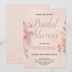 Elegant Pink Floral Bachelorette Party Invitation
