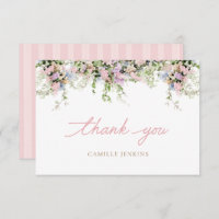 Elegant Pink Floral Bay Shower Thank you