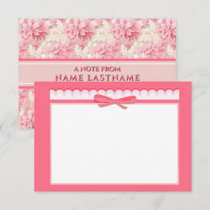 Elegant Pink Floral & Bow I Girly Gift for Her Card