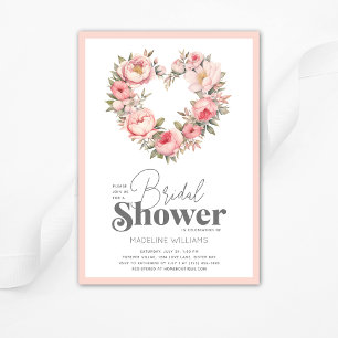 Elegant Pink Floral Bridal Shower Invitation