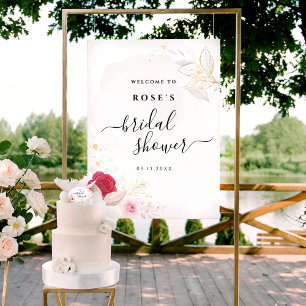 Elegant Pink Floral Bridal Shower Welcome  Poster