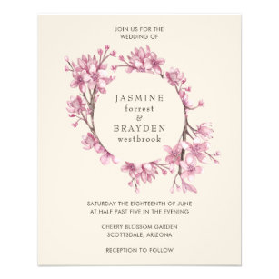 Elegant Pink Floral Budget Wedding Invitation Flyer