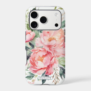 Elegant Pink Floral Custom Name