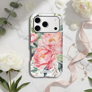 Elegant Pink Floral Custom Name