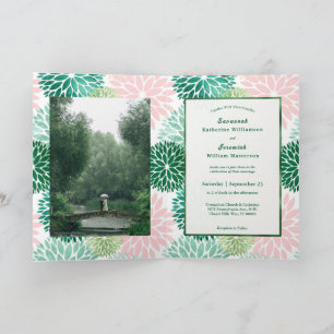 Elegant Pink Floral Customisable Bifold Wedding Invitation
