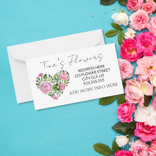 Elegant pink floral design florist Thank you  Card