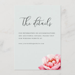 Elegant Pink Floral Details Enclosure Card