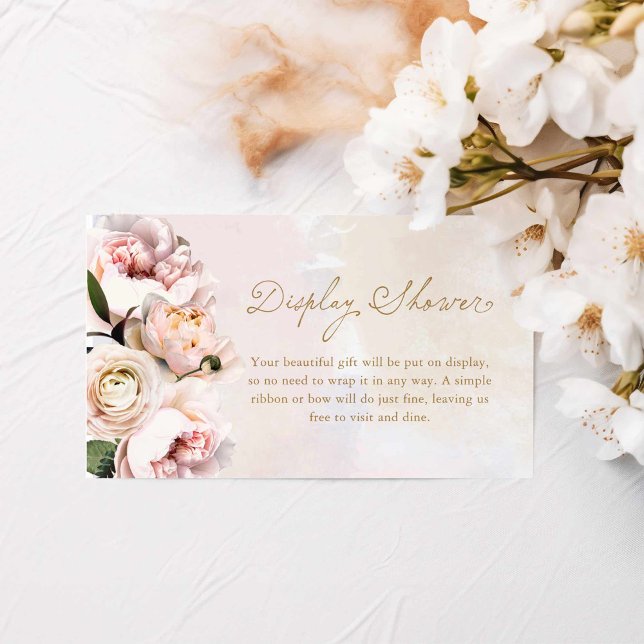 Elegant Pink Floral Display Shower Enclosure Card (Pink Floral Display Shower Card)