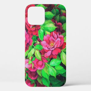 Elegant Pink Floral Flowers Acrylic Artwork   iPhone 12 Pro Case