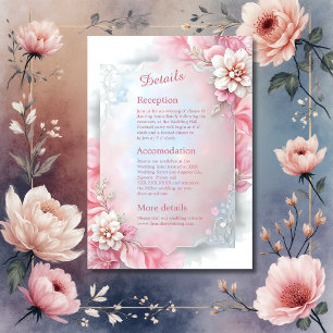 Elegant Pink Floral Frame Soft Pastel Glow wedding Enclosure Card