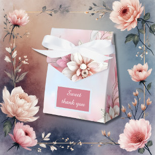 Elegant Pink Floral Frame Soft Pastel Glow wedding Favour Box