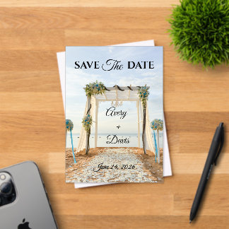 Elegant Pink Floral Fully Editable Save the Date Acrylic Invitations