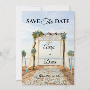 Elegant Pink Floral Fully Editable Save the Date Invitation
