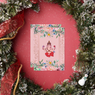 Elegant Pink Floral Ganesh Indian Wedding