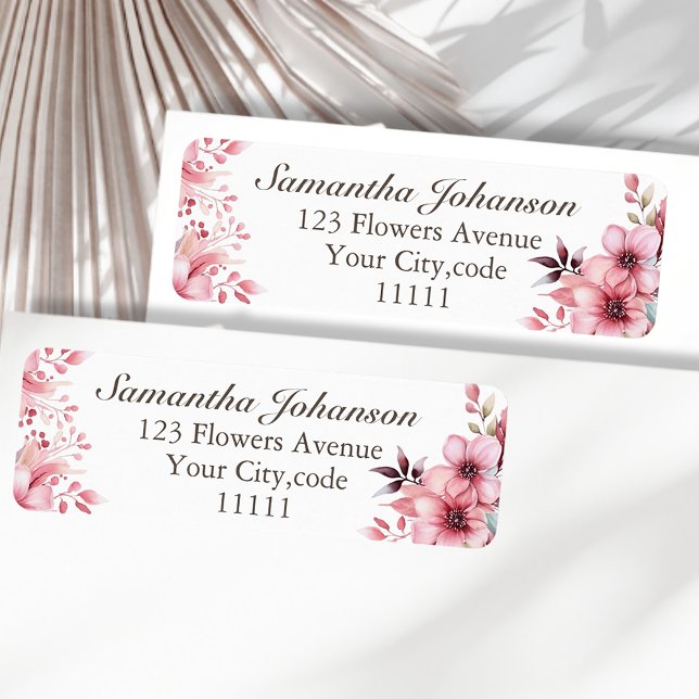 Elegant Pink Floral Garden Return Address Label (Creator Uploaded)