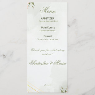 Elegant Pink Floral & Gold Geometric Wedding Menu
