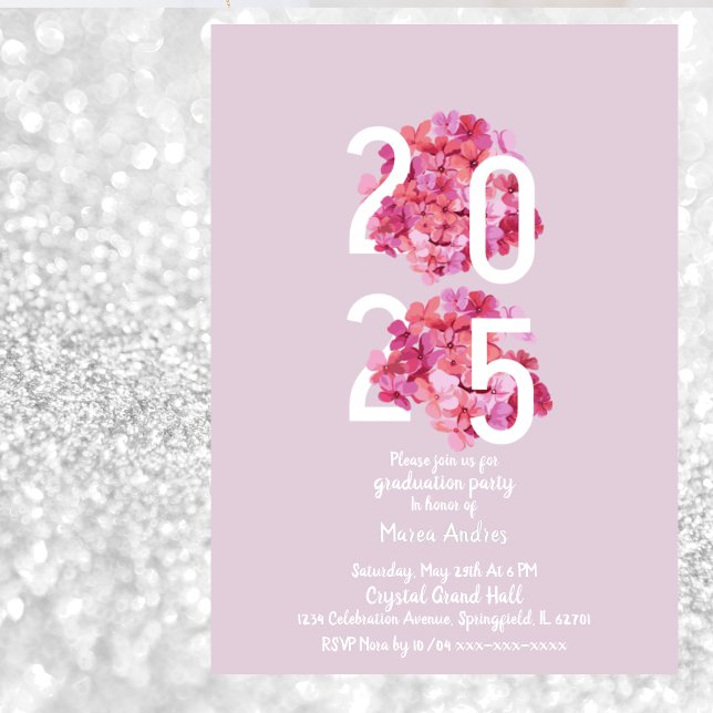 Elegant pink Floral Graduation Invitation (Creator Uploaded)
