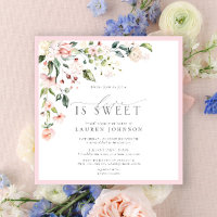 Elegant Pink Floral Love Is Sweet Bridal Shower