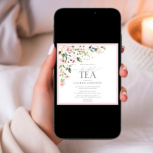 Elegant Pink Floral Love Is Sweet Bridal Shower Invitation