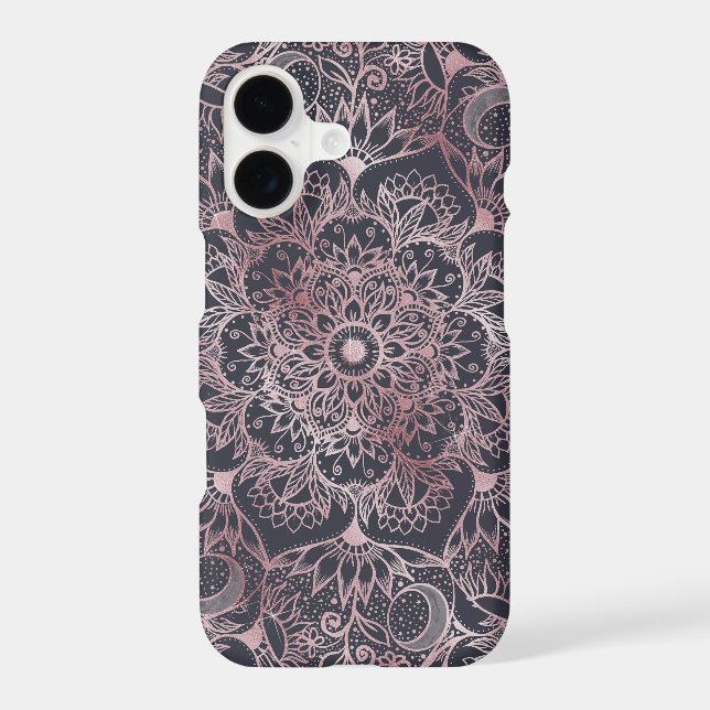 Elegant Pink Floral Mandala Design iPhone Case (Back)