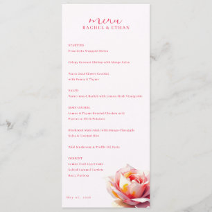 Elegant Pink Floral Menu