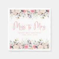 Elegant Pink Floral Miss To Mrs. Bridal Shower