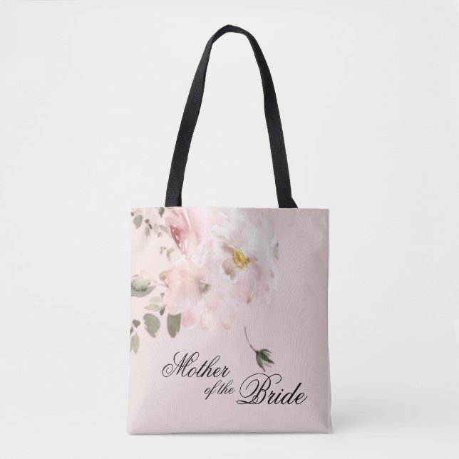 Elegant Pink Floral Mother of the Bride Tote Bag (Front)