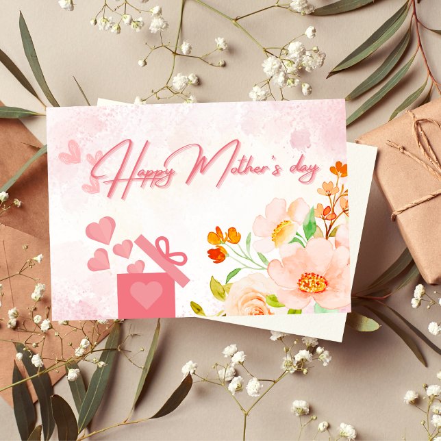 Elegant Pink Floral Mother's Day Greeting Card (Creator Uploaded)