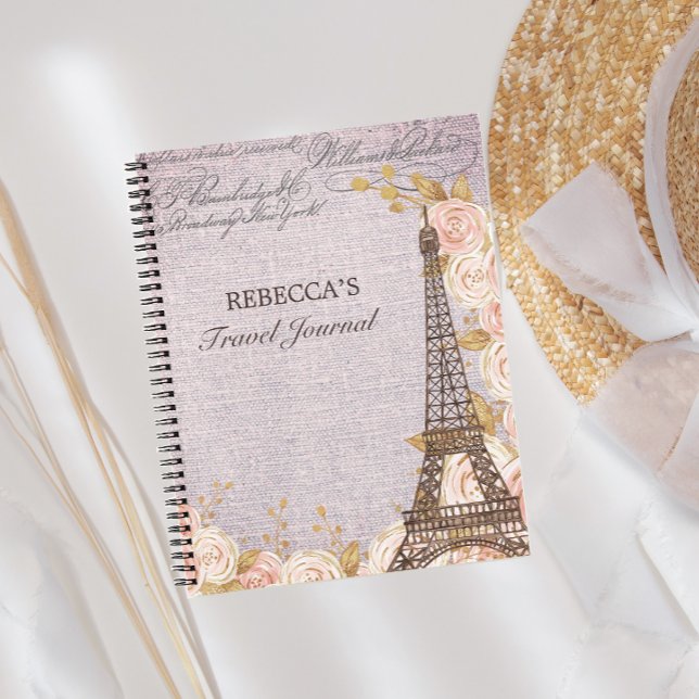 Elegant Pink Floral Paris Travel Journal (Creator Uploaded)