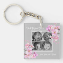 Elegant pink floral personalised four photos