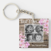 Elegant pink floral personalised four photos