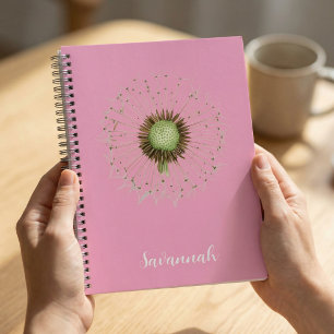 Elegant Pink Floral Personalized Notebook