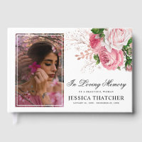 Elegant Pink Floral Photo Memorial Keepsake