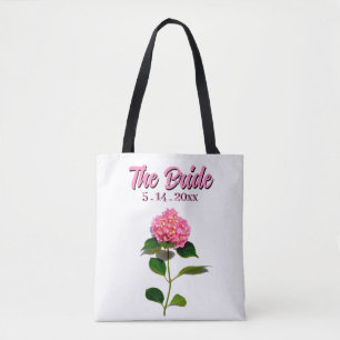 Elegant pink floral pink flower pink hydrangea tote bag