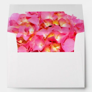 Elegant pink floral pink hydrangea envelopes