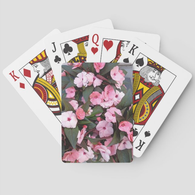 Elegant Pink Floral Playing Cards (Back)