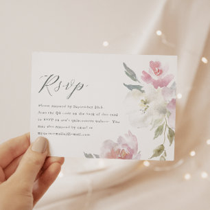 Elegant Pink Floral Quinceanera QR Code RSVP