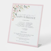 Elegant Pink Floral Recipe for a Happy Marriage