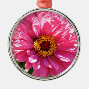 Elegant pink floral retro pink daisy  metal tree decoration