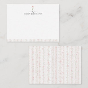 Elegant Pink Floral Rose Watercolor Mini Card
