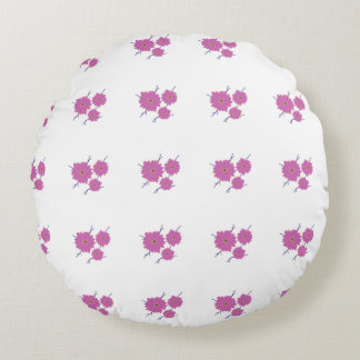 Elegant Pink Floral  Round Cushion