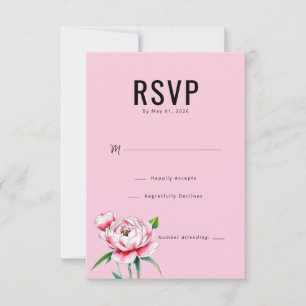 Elegant Pink Floral RSVP Card