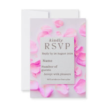 Elegant Pink Floral RsvpCard | Rose Petals A