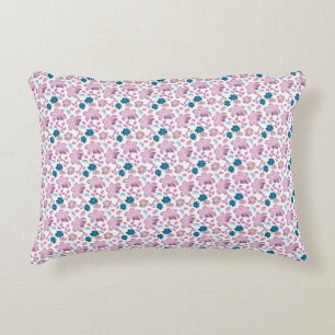 Elegant Pink Floral Seamless Pattern Decorative Cushion