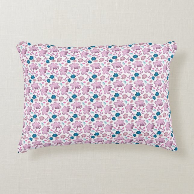 Elegant Pink Floral Seamless Pattern Decorative Cushion (Front)