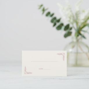 Elegant Pink Floral Table Decor Place Card